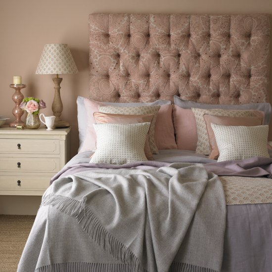 Pastel pink country bedroom