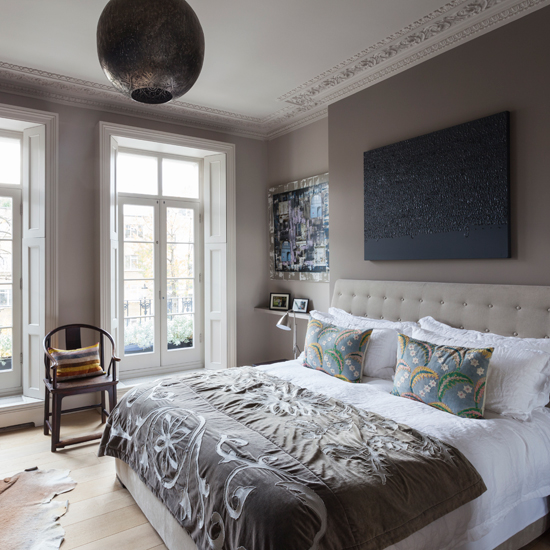 Soft grey and white Nordic bedroom