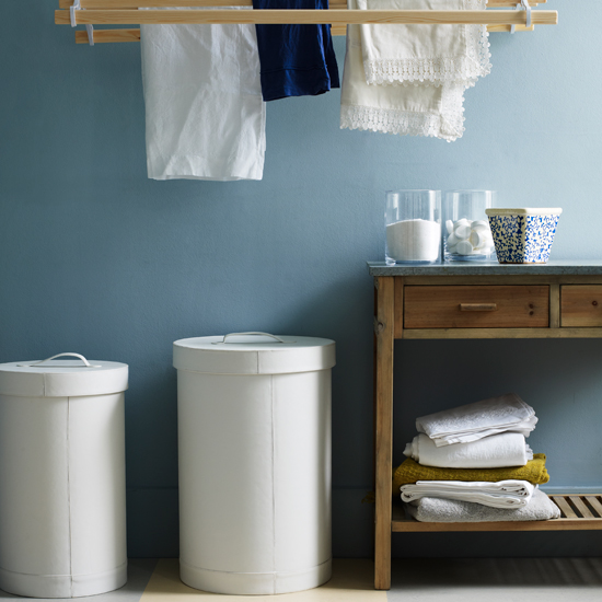 Blue laundry room