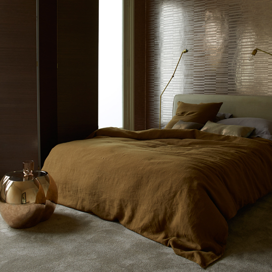 Copper and bronze bedroom