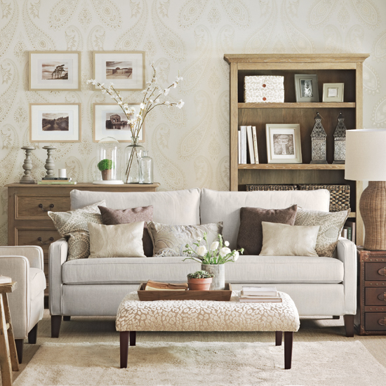 Subtle paisley living room