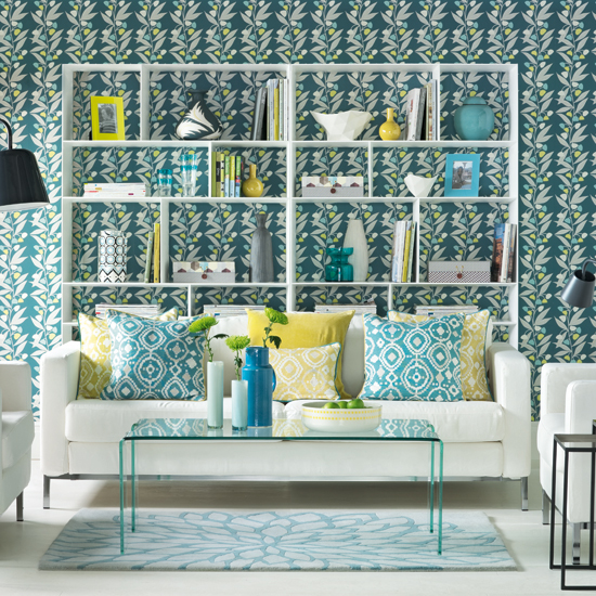 Graphic floral living room