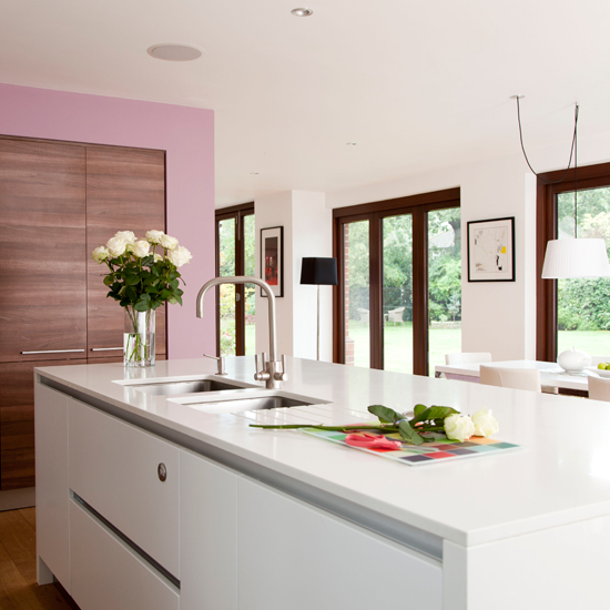White and walnut kitchen