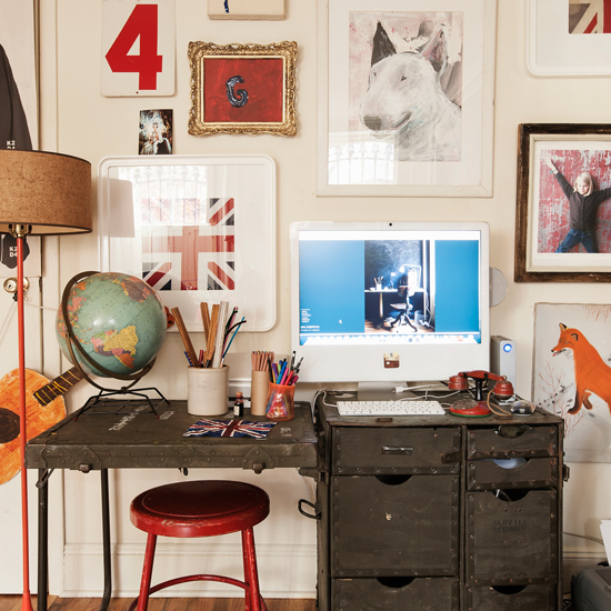 Fun and eclectic home office | Home office decorating ideas