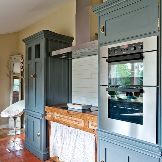 Dark grey country kitchen
