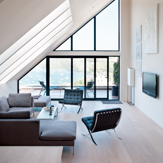 Cream and light oak floor living room