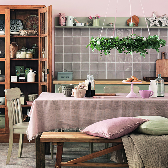 Muted country kitchen-diner with soft textiles | How to decorate with neutrals | PHOTO GALLERY | Ideal Home | Housetohome.co.uk