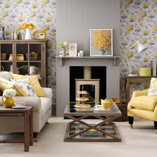 Grey and yellow living room | Grey and yellow colour schemes | Colour | PHOTO GALLERY | Housetohome.co.uk