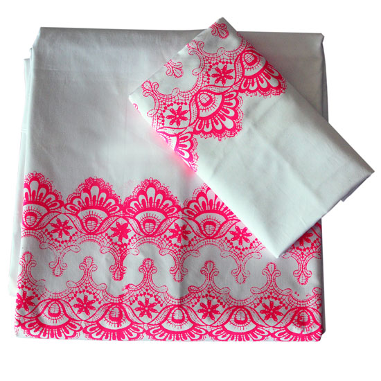 White and Neon Lace duvet cover from Rockett St George