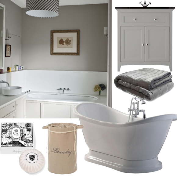 Traditional grey bathroom