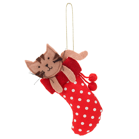 felt cat in a stocking decoration from accessorize felt cat in a stocking decoration from accessorize