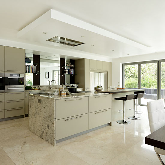 Sleek neutral kitchen with granite worktops Kitchen decorating ...