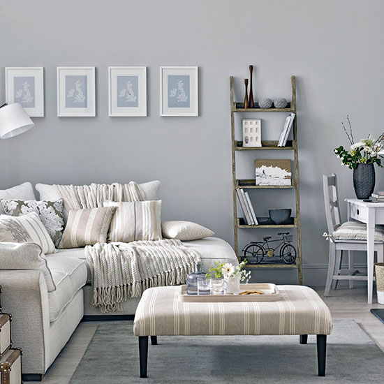 Stylish mid-grey living room  Living room decorating 