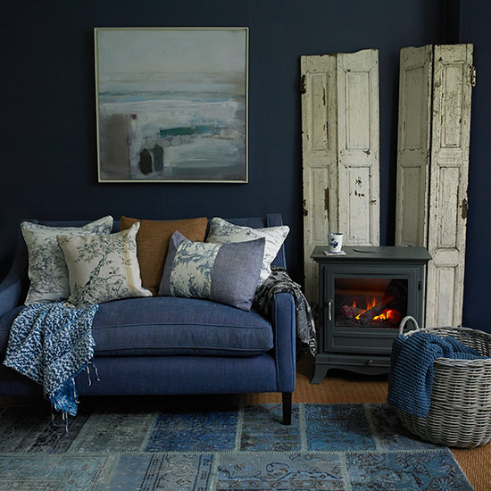 Denim blue living room | Country living room design ideas | Living room | PHOTO GALLERY | Country Homes and Interiors | Housetohome.co.uk