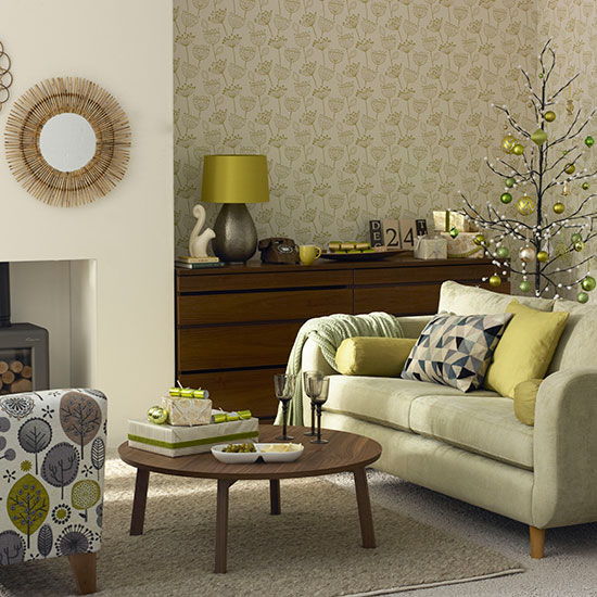 Olive green Christmas living room | Decorating | housetohome.co.uk