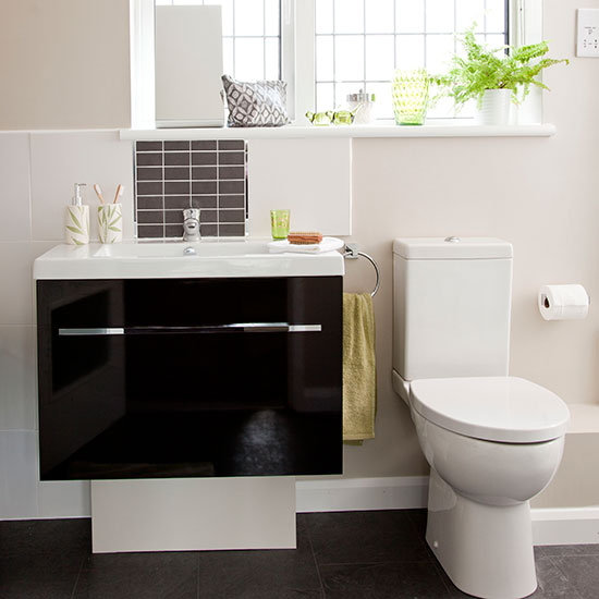 White and black bathroom Decorating housetohome.co.uk