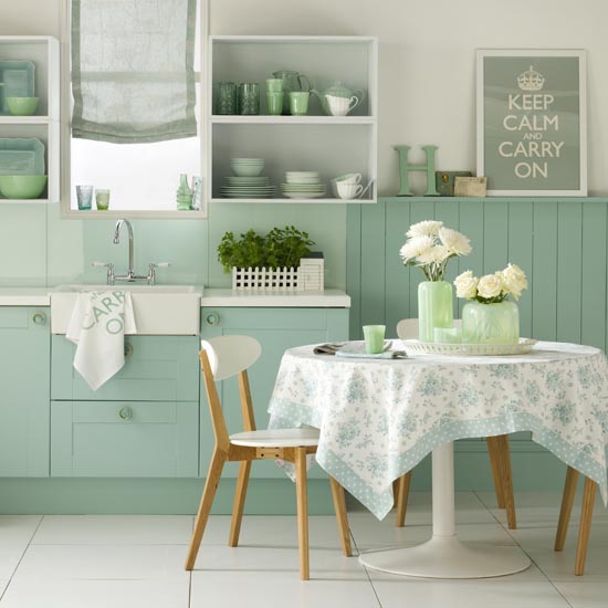 Serene green kitchen-diner | Kitchen room ideas | PHOTO GALLERY | Ideal Home | Housetohome.co.uk