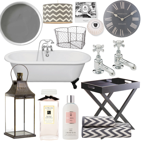 Grey chevron bathroom