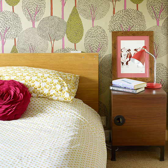 Retro bedroom with feature wall | Decorating | housetohome.co.uk