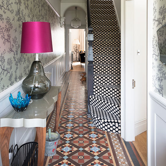 Hallway with encaustic tiles