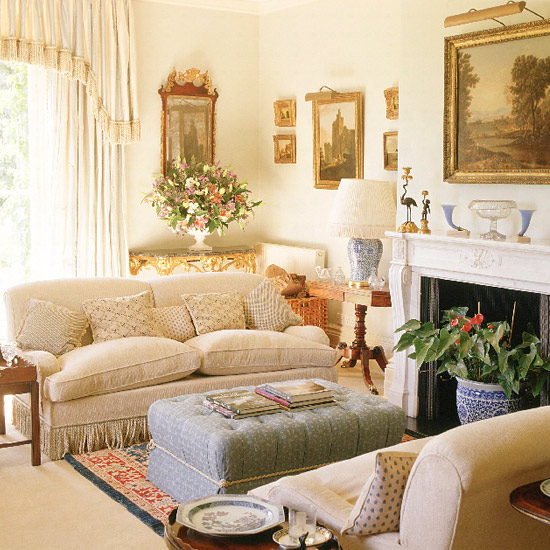 Living room with antique furniture and accessories | housetohome.co.uk