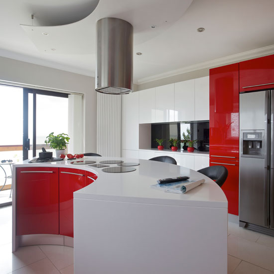 Modern red and white kitchen | Kitchen | housetohome.co.uk